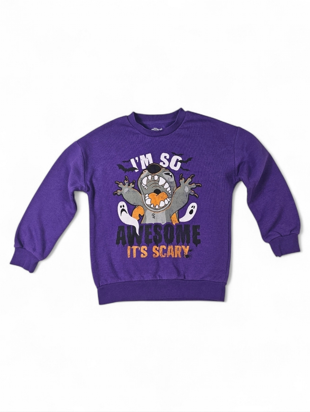 Disney Stitch Purple Halloween Sweatshirt Girl’s Size 6/7